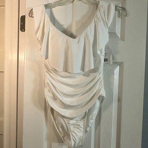 Brand New Size 12 White One Piece Bathing Suit